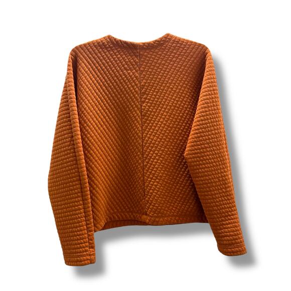 5/$35 A New Day Burnt Orange Quilted Dolman Sleeve Top Size Small - Picture 5 of 8